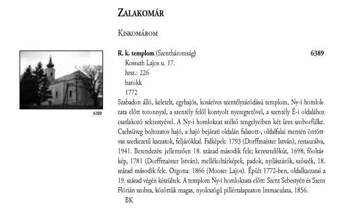Zalakomár - Magyarország műemlékjegyzéke - Zala megye 2006 126old.jpg Zalakomár - Magyarország műemlékjegyzéke - Zala megye 2006 126old.jpg